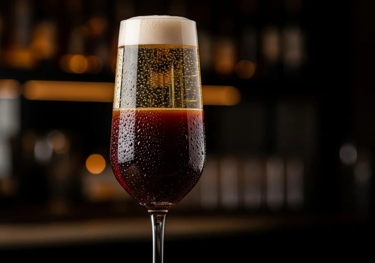 Black Velvet Drink - Likör cocktail recept