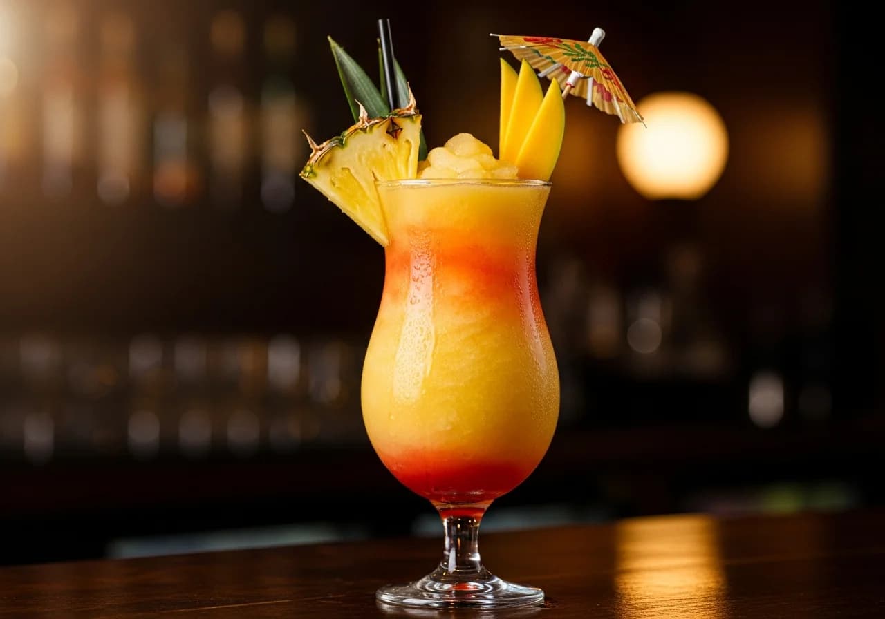 Frozen Pineapple Mango Daiquiri - Rom cocktail recept