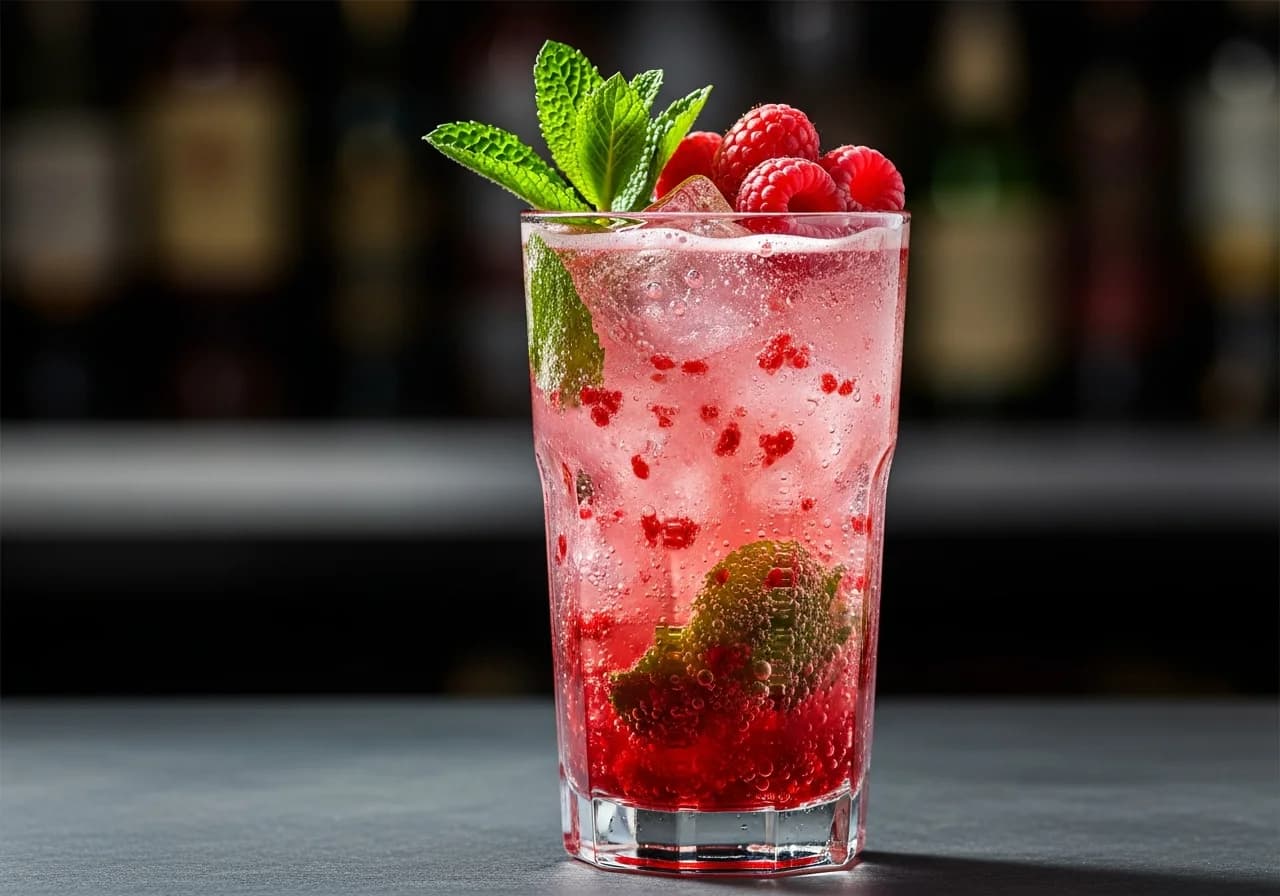 Hallonmojito Drink - Rom cocktail recept