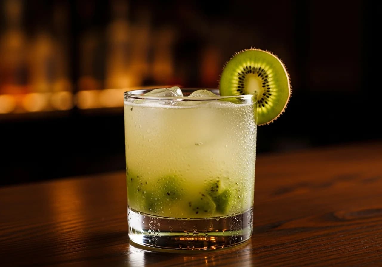 Kiwi Caipirinha Drink - Likör cocktail recept