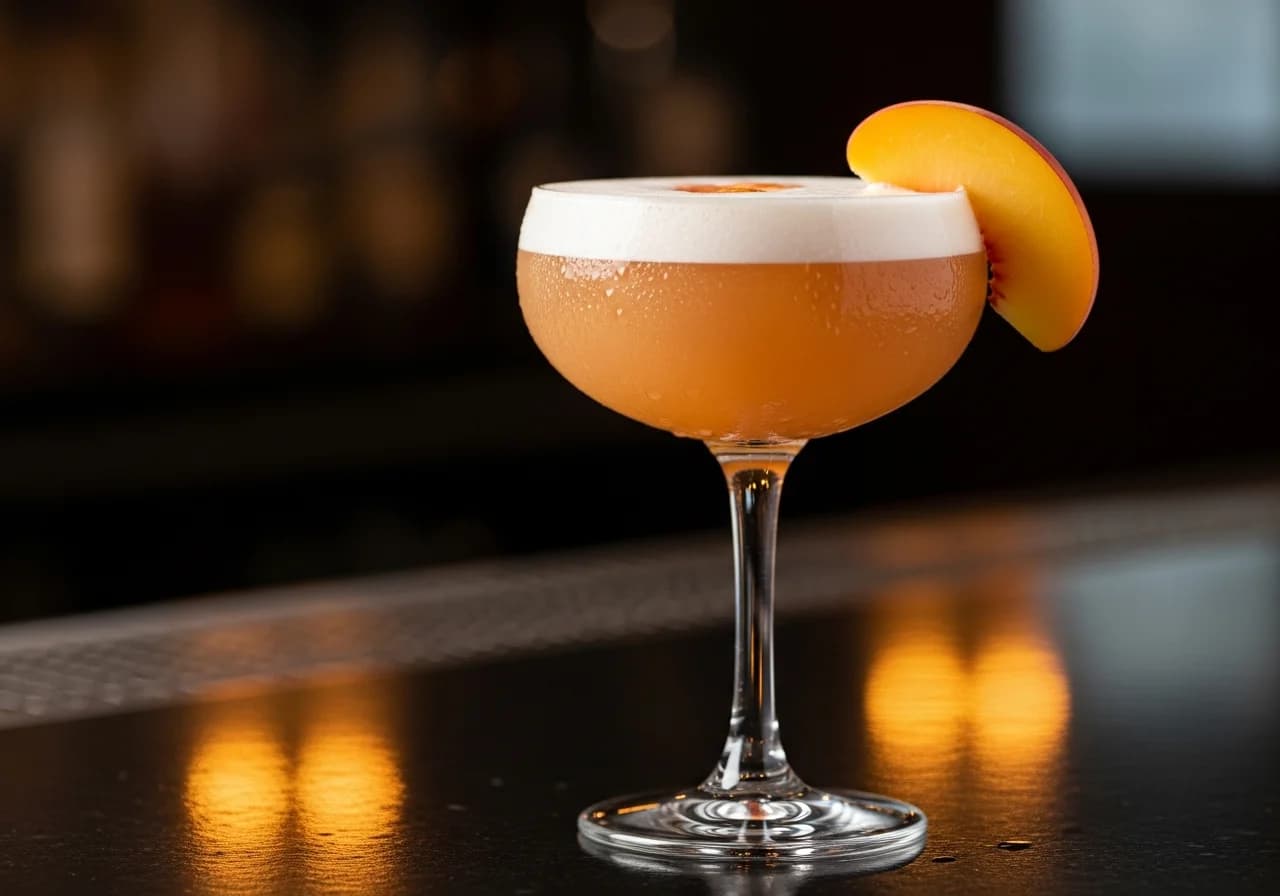 Peach Sour Drink - Likör cocktail recept