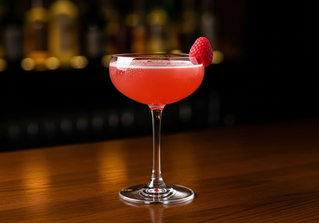 Raspberry Bellini Drink - Likör cocktail recept