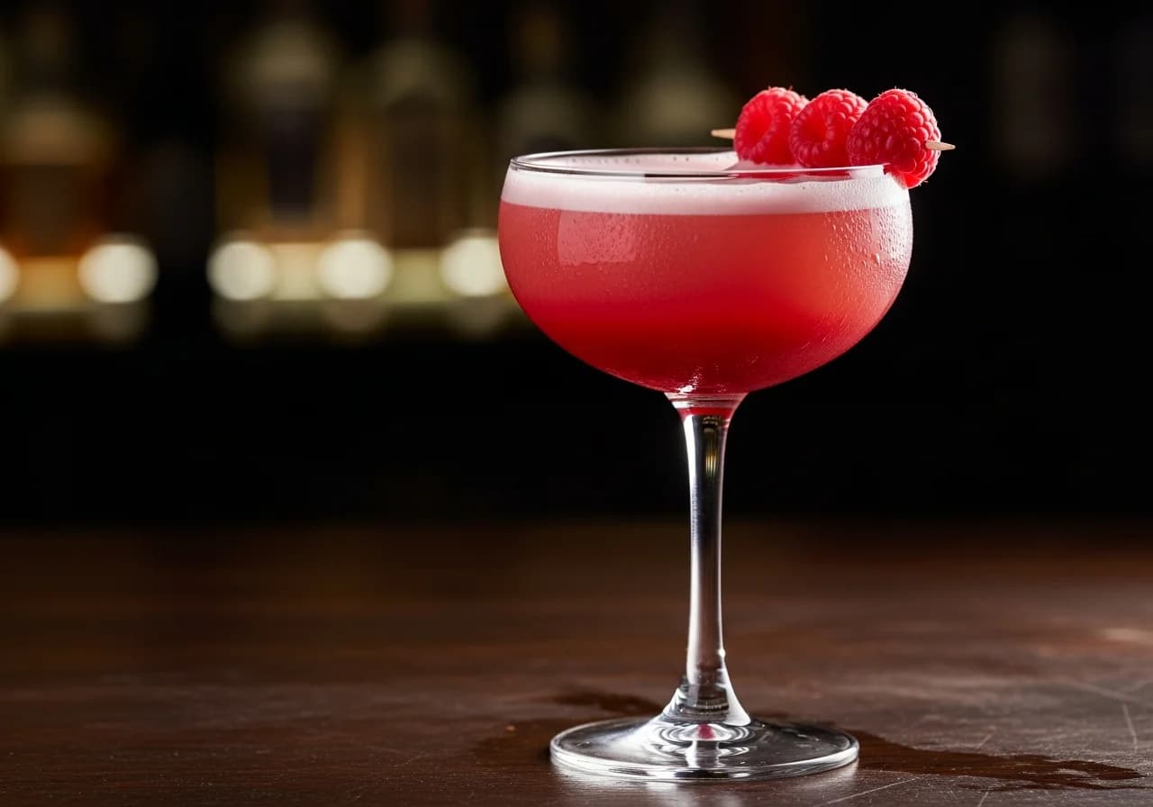Raspberry Sour Drink - Likör cocktail recept