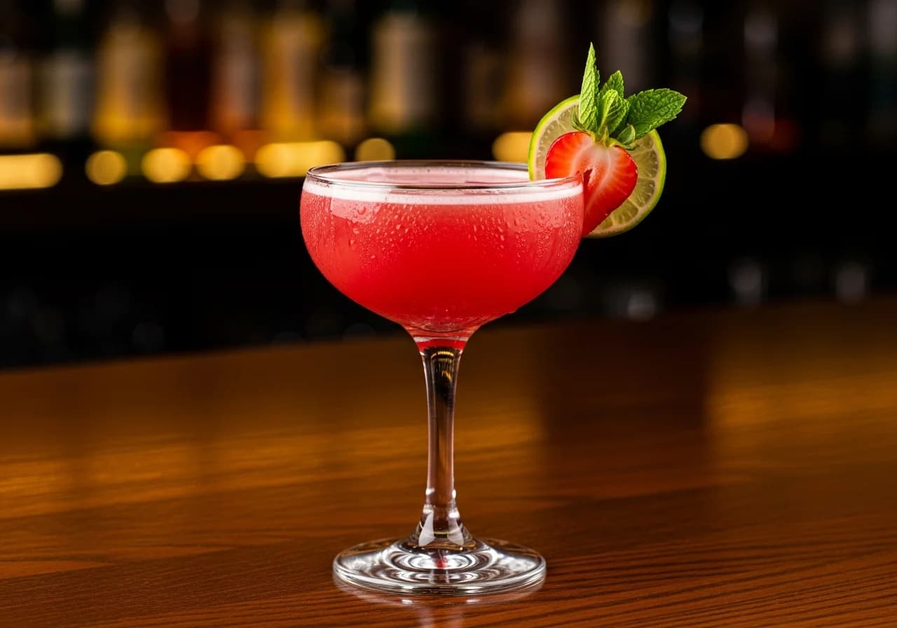 Strawberry Caipirinha Drink - Likör cocktail recept