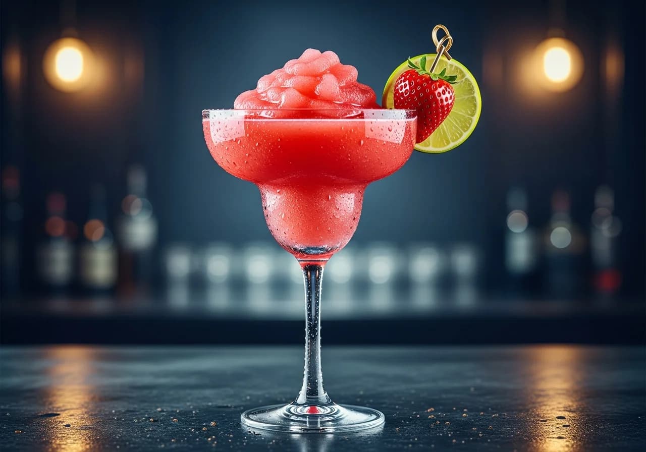 Frozen Strawberry Margarita Drink - Tequila/Mezcal cocktail recept