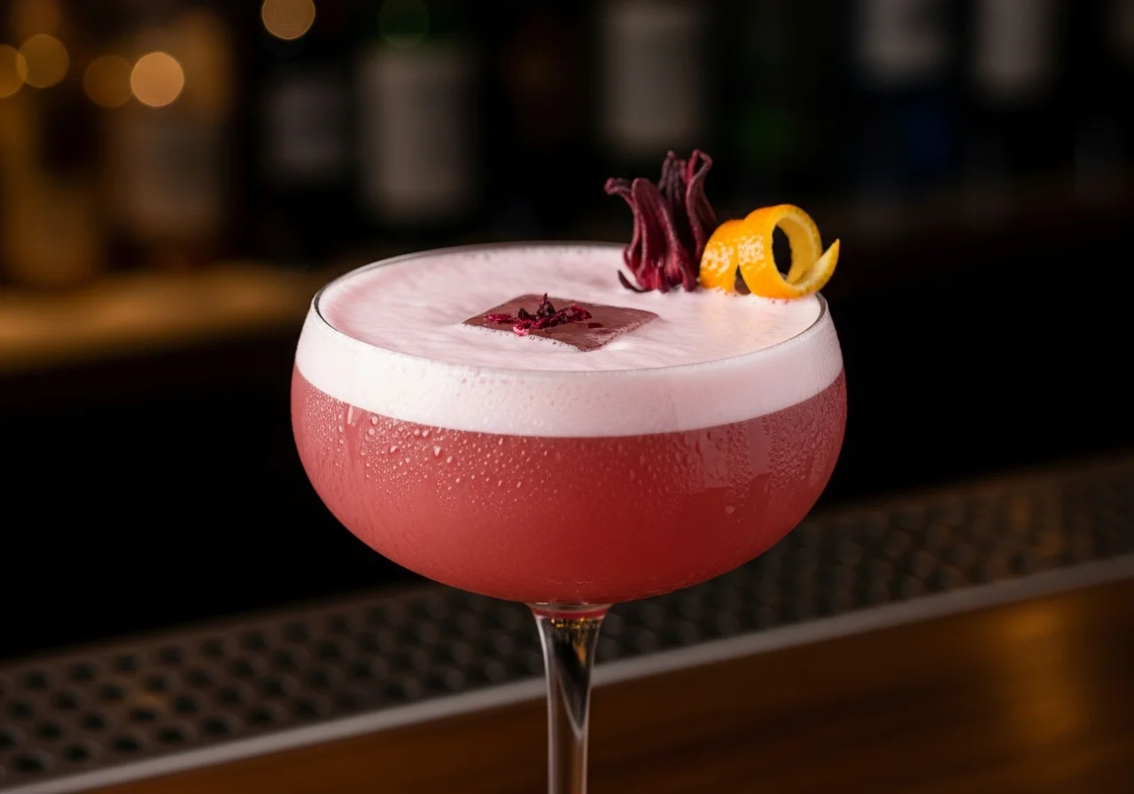 Gin Hibiscus Sour - Gin cocktail recept