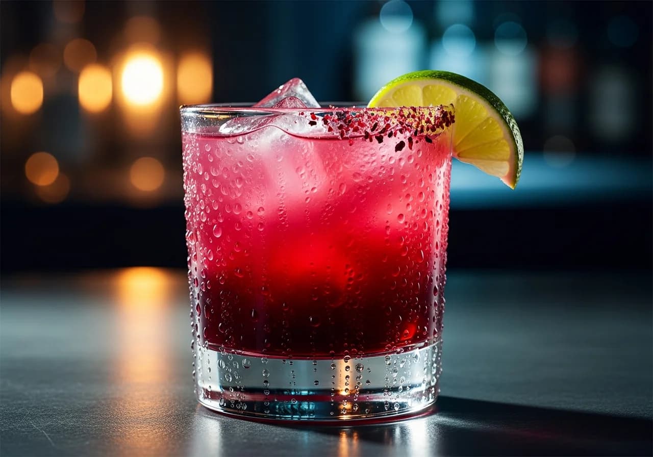 Hibiskus Mezcal Margarita - Tequila/Mezcal cocktail recept