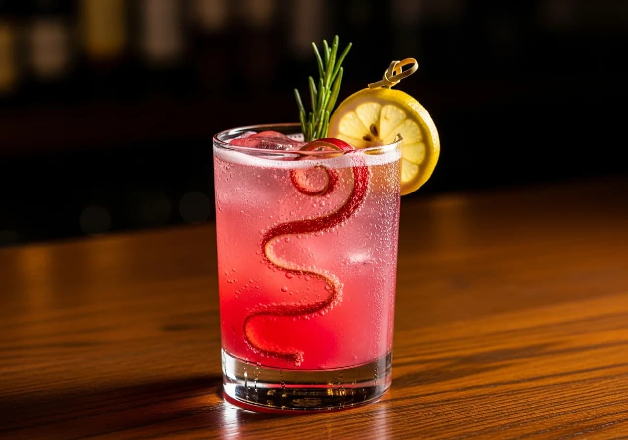 Rabarber Collins Drink - Gin cocktail recept