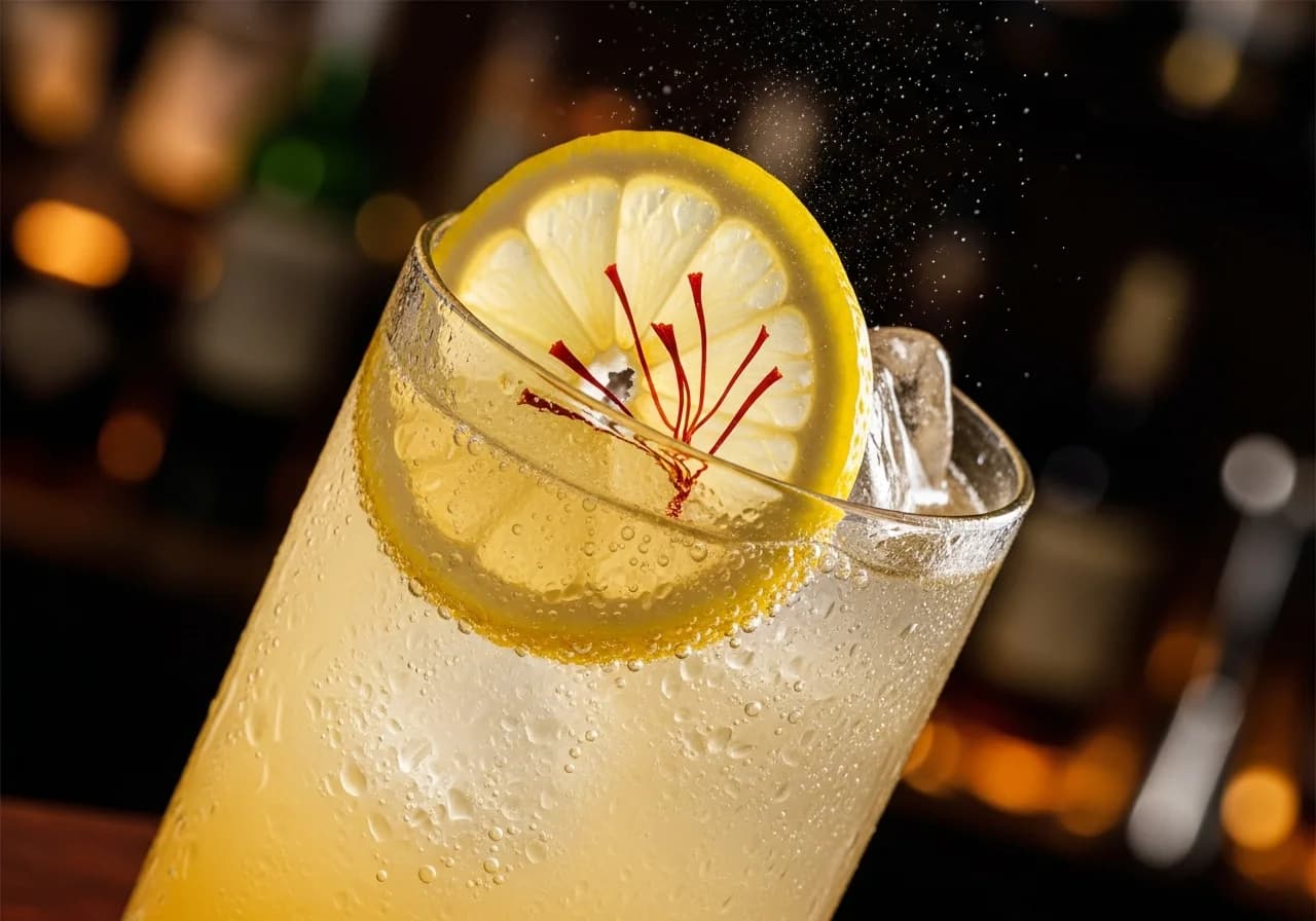 Saffron Collins Drink - Gin cocktail recept